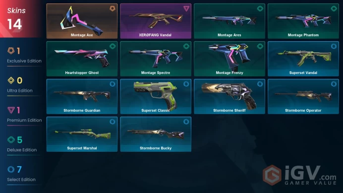 AP 14 skins | Montage Axe | XERØFANG Vandal | Montage Phantom | Heartstopper Ghost | Montage Frenzy | Montage Ares | Montage Spectre | V0390