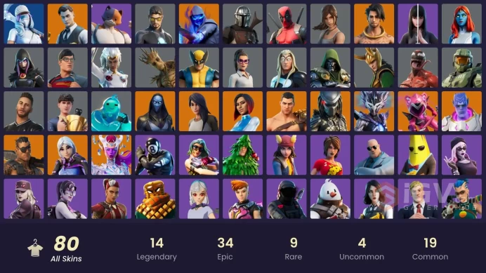 [ALL PLATFORMS]-80 Skin-Lara Croft-Master Chief-TNTina-Midas-Bugha-Groot-Isabelle-FULL ACCESS-