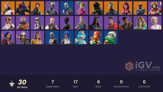 [PC/XBOX] 30 skins | The Reaper | Blue Squire | Royale Knight | Elite Agent | Blue Team Leader | Dark Voyager | Drift | Raven | 100 VB