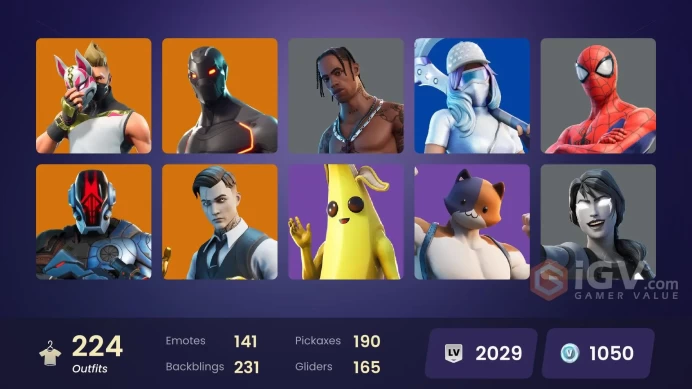 [NIN/PC] 221 SKINS | OG STW | TRAVIS SCOTT | MAJOR GLORY | ROGUE AGENT | THE CHAMPION | NARUTO UZUMAKI | XEV | STAGE 5 - NO SHOULDER PAD