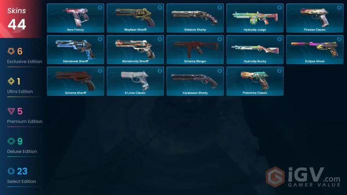 EU-TR [ 44 TOP SKINS + 2 KNIFE ] EX.O Edge + Prelude to Chaos Sheriff + Kuronami Vandal + EX.O Vandal + Ion Phantom / full acces