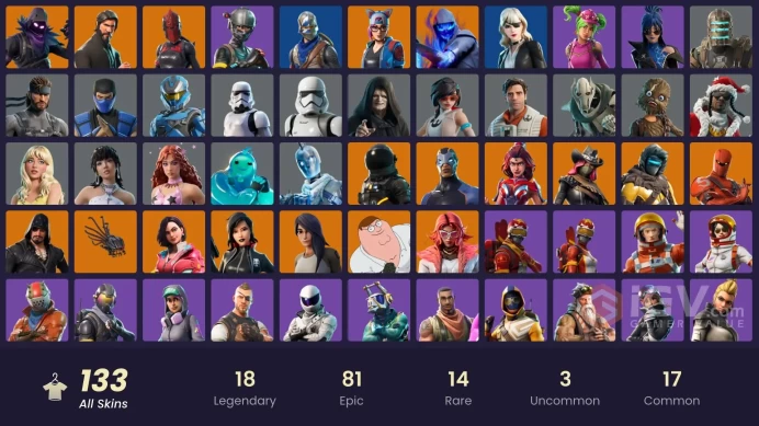 [PC] 129 skins | The Reaper | Blue Squire | Royale Knight | Elite Agent | Rogue Agent | Raven | Fusion | Lynx | 1000 VB