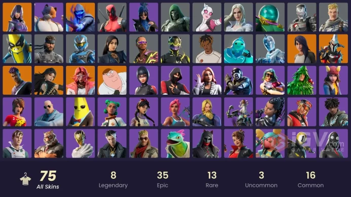 [PC] 75 skins | IKONIK | Glow | Tart Tycoon | Valeria | Fade | Fusion | Peter Griffin | Gear Specialist Maya | Era | Eternal Knight | 450 VB