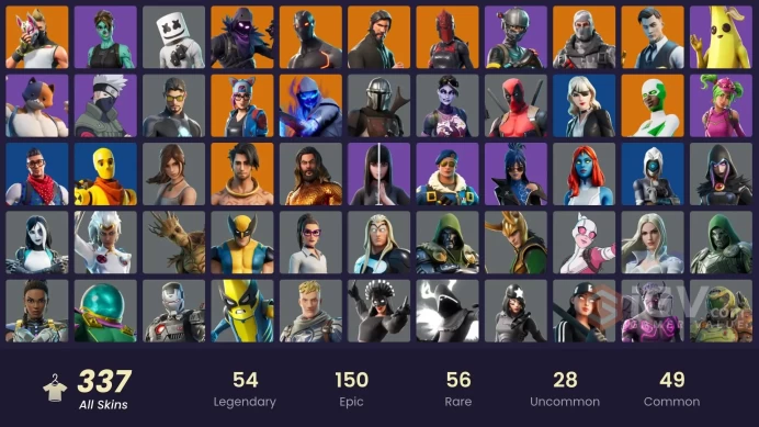 [PC] 336 skins | OG STW | The Reaper | Elite Agent | Gold Brutus | Gold Meowscles | Gold Midas | Omega (stage 5) | Snake Eyes | 350 VB