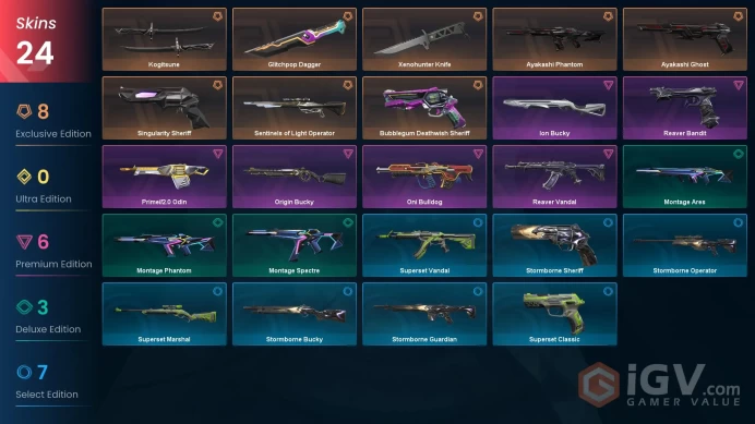 NA+24 skins+38000VP+Kogitsune+Xenohunter Knife+Ayakashi Ghost+Ayakashi Phantom+Bubblegum Deathwish Sheriff+No phone.4.22.5