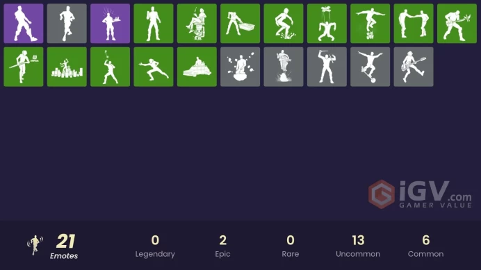| PC | 23 SKINS | Godzilla Evolved | Explorer Emilie | Nyanja | Slayer Juice WRLD | Santa Dogg | Jade | The Night Rose | 500 VBUCKS | FURB7 |