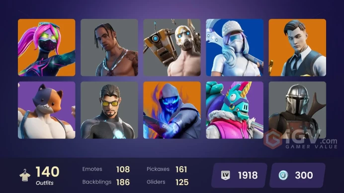 [PC/PSN/XBOX/Nintendo]  140 skins F/A :  Travis Scott | Astro Jack | Psycho Bandit | Son Goku | Beerus | Gold Brutus | Gold Meowscles | Gold Mid