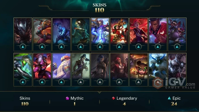 ME - PLATINUM MMR - Almost All Champions - 110 Skins - Victorious Skins - Victorious Graves - Pulsefire Ezreal - Count Kledula - MY131