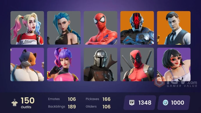 PC/PSN/Xbox/Nintendo 147 skins Arcane Jinx | Master Chief (Matte Black) | Zeus | Predator | The Imagined | Midas | Malik | Snap | Peter Griffin 
