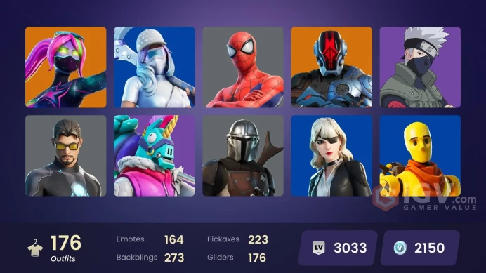 [PC/PSN/XBOX/Nintendo]  176 skins F/A :  Leviathan Axe | Naruto Uzumaki | Kakashi Hatake | Beerus | NBA 75 Swish | Tart Tycoon | Era | Spectra K
