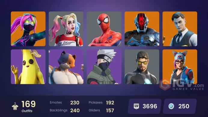 [PC/PSN/XBOX/Nintendo]  169 skins F/A :  Leviathan Axe | OG STW | Gold Brutus | Gold Midas | Naruto Uzumaki | Sasuke Uchiha | Kakashi Hatake | R