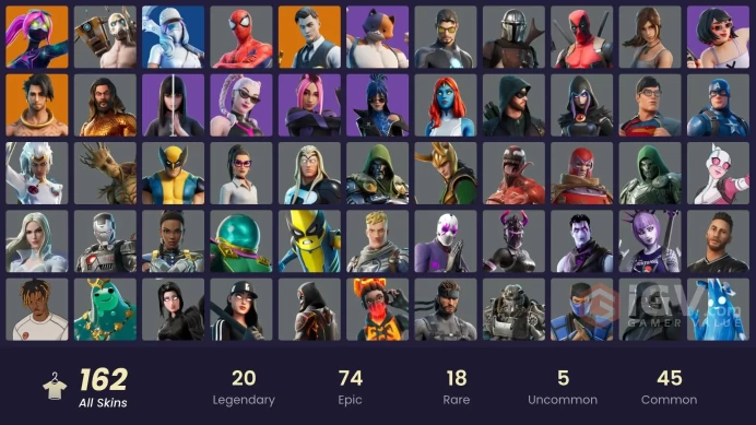 [PC/PSN/XBOX/Nintendo]  162 skins F/A :  Leviathan Axe | Gold Meowscles | Gold Brutus | Gold TNTina | Gold Midas | Tart Tycoon | Zeus | Joey | R