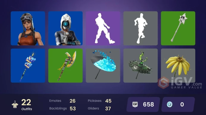 | PC/PSN/XBOX | 22 SKINS | Carina | Felinos | Carter Wu | Cheeks | Marty McFly | Miles Cross | Katalina | Kingston | Malibu | 0 VBUCKS | FUjl1 |