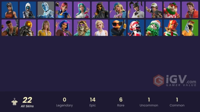 | PC/PSN/XBOX | 22 SKINS | Carina | Felinos | Carter Wu | Cheeks | Marty McFly | Miles Cross | Katalina | Kingston | Malibu | 0 VBUCKS | FUjl1 |