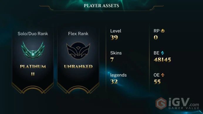 [EUW] S2026 -Platinum 2 -56LP- 12W - 19L - +29/-11 LP Gain - 48K Be - Honor 4 - Instant Delivery