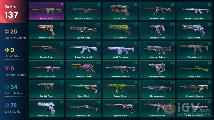 EU Level 561 137 Skins 27 Agents Arcane Vandal Neo Frontier Sheriff Glitchpop Vandal Oni Phantom RGX 11z Pro Outlaw G...
