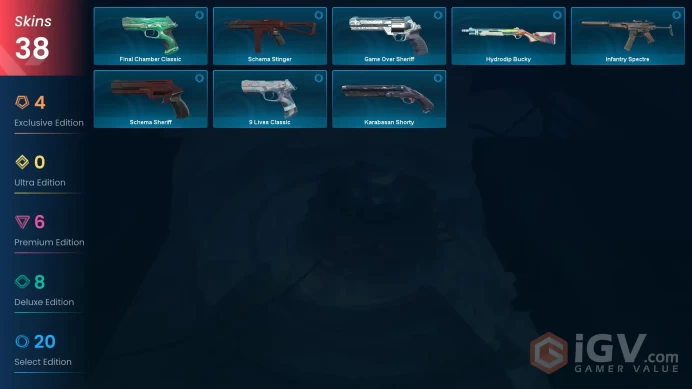 EU Level 175 38 Skins 21 Agents Radiant Crisis 001 Phantom Recon Ghost Prime Vandal Arcane Sheriff Prime//2.0 Phantom...