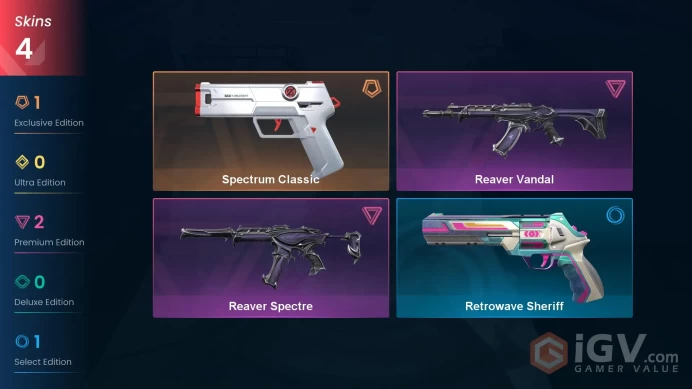 EU Level 69 4 Skins 22 Agents Spectrum Classic Reaver Spectre Reaver Spectre Spectrum Classic Reaver Vandal Reaver Va...