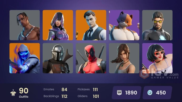 LIFETIME | 90 skins | Glow | Travis Scott | Gold Midas | Gold Meowscles | Gold Brutus | The Scientist | Ronin | The Cube Queen | 250 VB