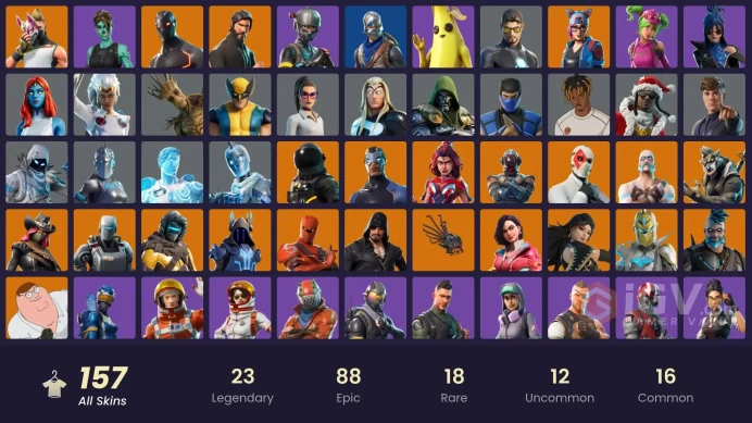 [PC] 157 skins | IKONIK | The Reaper | Blue Squire | Royale Knight | Elite Agent | Rogue Agent | FNCS Renegade | Drift | The Visitor | Omeg