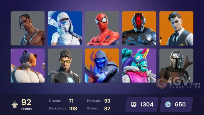 PC/PSN/Xbox/Nintendo 92 skins | OG STW | Travis Scott | Tart Tycoon | Huntmaster Saber | Master Chief (Matte Black) | Gold Midas | Gold Brutus |