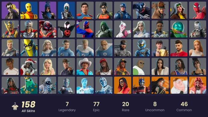 [PSN/XBOX/NIN/PC] 158 SKINS | LINA SCORCH | SUBZERO CRYPTIC | IMMORTAL ZEUS | ON | FANCY PETER GRIFFIN (NO HAT) | BURNING AMBITION VALERIA