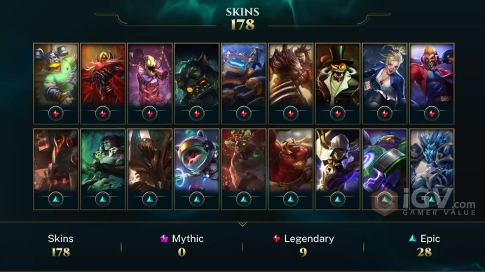 LAN UNK- 178  Good SKIN- 146 CHAMP- 39 LVL-2013 ACCOUNT- SAFETY- INSTANT DELIVERY