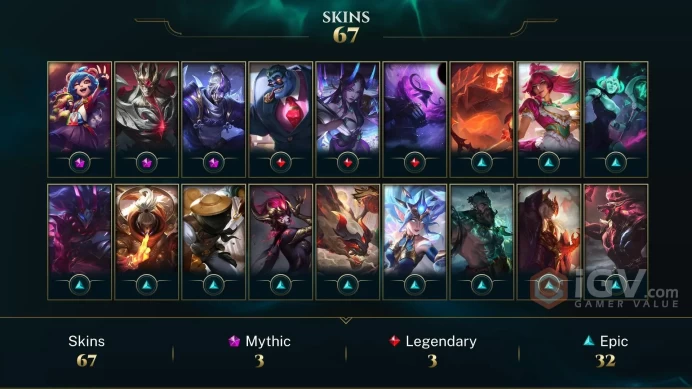 LAN UNK- LAST SEASON GOLD4- 67 PERFECT SKIN- 150 CHAMP- SAFETY- FULL ACCES- RANKED READY