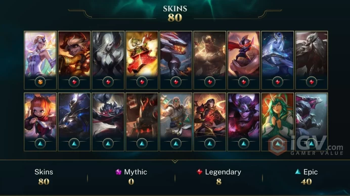LAS- RANKED READY- GOLD/PLAT MMR- 80 SKIN- CHEAPEST- INTANT DELIVERY- SAFETY HANDMADE ACCOUNT