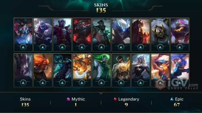 LAS- 135+ PERFECT SKIN- FULL CHAMP- 423LVL- LAST RANK GOLD- RANKED READY- INSTANT DELIVERY- FULL ACCES
