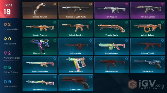 EU / 18 LUX SKINS (Sentinels of Light Vandal+Forsaken Vandal) + 1 KNIFFE (Velocity Karambit) / MAIL (FULL ACCESS)