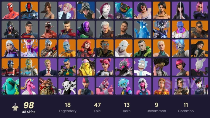 [PC/PSN/XBOX/SWITCH] -98 skins-Heron Stance Hero-Era-Paradigm (Reality-659)-Ronin-Joey-Kymera-The Cube Queen-Snap