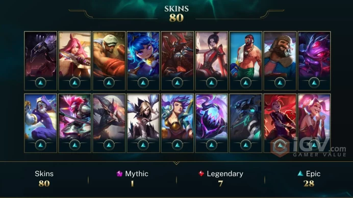 LAN UNK- 80 PERFECT SKIN- 110 CHAMP- SUPPORT/ADC MAIN- LAST RANK G2 PLAT1 PEAK- INSTANT DELIVERY- CHEAP ACCOUNT