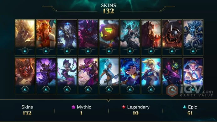LAS- 132+ PERFECT SKINS  ( GUN GODNESS MF- RANKED READY - 356 LVL -  ALL CHAMPIONS- LAST SEASON HIGH MMR- EMAIL CHANGEABLE - INSTANT DELIVERY 