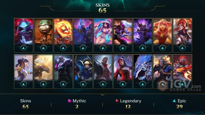 LAS UNK- 65 PERFECT SKIN- RANKED READY- 115CHAMP 37K BE-  78 MYTHIS ESSANCE-  INSTANT DELIVERY- FULL ACCES