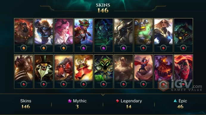 Full access Daimond acc/Soulstealer Vayne+2012Championship Riven rare skin+ Lancer Zero Hecarim+ Udyr and Ez ultimate skins+ 105 other skins