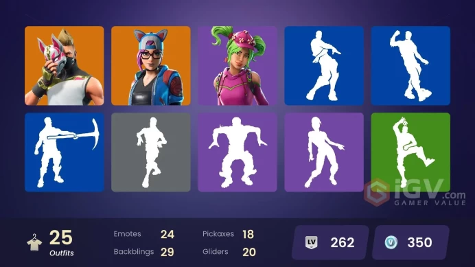 | PC/PSN/XBOX | 25 SKINS | Carbide | Zenith | Drift | Lynx | Ragnarok | Blackheart | Hybrid | The Prisoner | The Ice King | 350 VBUCKS | FV8Ku |