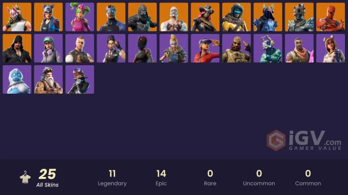 | PC/PSN/XBOX | 25 SKINS | Carbide | Zenith | Drift | Lynx | Ragnarok | Blackheart | Hybrid | The Prisoner | The Ice King | 350 VBUCKS | FV8Ku |