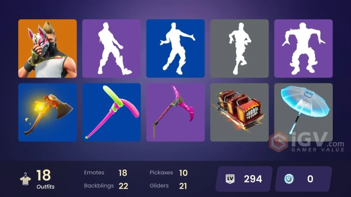 | PC/PSN/XBOX | 18 SKINS | Calamity | Enforcer | Ragnarok | Drift | A.I.M. | Rook | Giddy-up | Sledgehammer | Redline | 0 VBUCKS | FWdld |