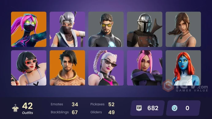 | PC/PSN/XBOX | 42 SKINS | Raz | Snap | Mandalorian | Menace | Predator | Galaxia | Joey | Malik | Kymera | Sunny | Tarana | 0 VBUCKS | FYrVT |