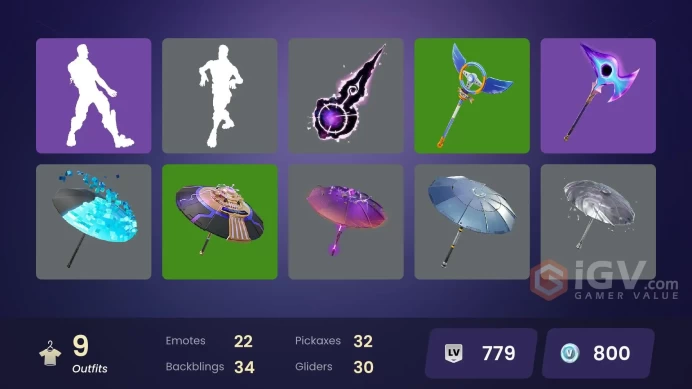 | PC/PSN/XBOX | 9 SKINS | Polar Peely | Ruby Shadows | Xander | Krisabelle | Arctic Adeline | Chrome Punk | Blizzabelle | 800 VBUCKS | FV9Ds |