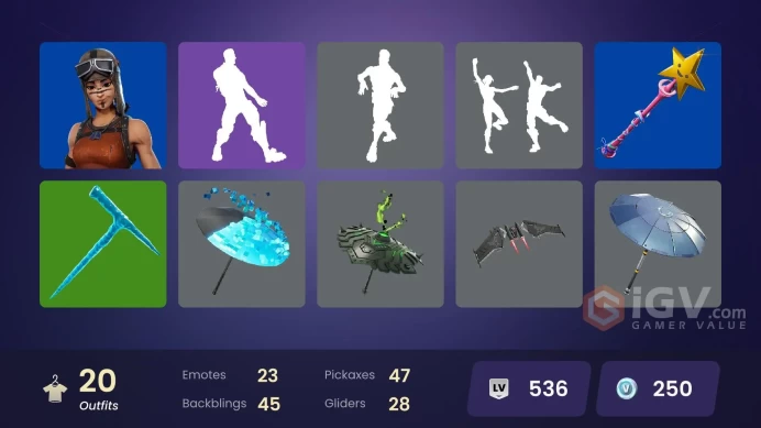 | PC | 20 SKINS | Santa Dogg | Godzilla Evolved | Yulejacket | Dynamo TNTina | Kendo | Undercover Skye | Meowdas | Daigo | 250 VBUCKS | FWUKq |