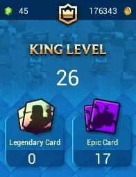 Clash royal (Android/iOS) KT 10 - lvl 26 - Cards67 /120 - Max Card 0 _lvl 11 card 1 /Emote 10 / skin tower 1 /Fast delivery/Cheap sale
