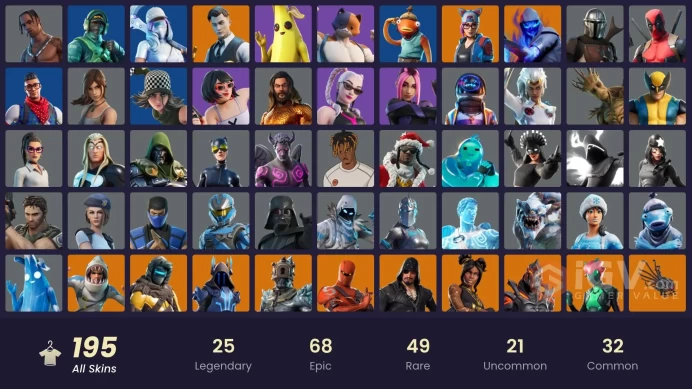 PC/PSN/Xbox/Nintendo 196 skins | Travis Scott | Reflex | Jill Valentine | Astro Jack | Gold Midas | Gold Brutus | WORLD CUP | Point Patroller |