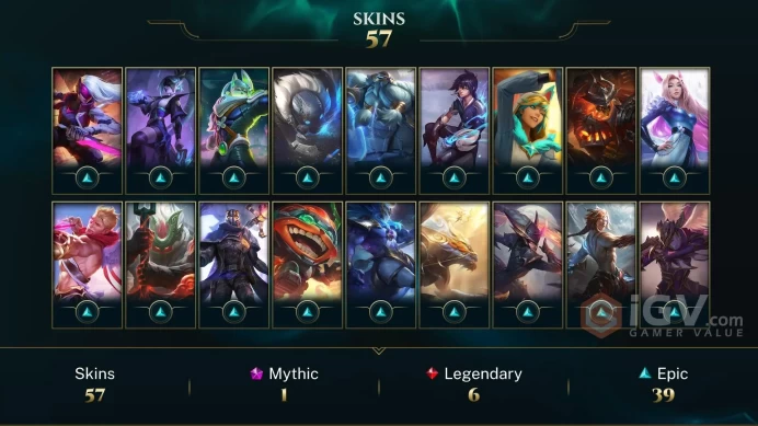 EUW D3- 57 Perfect Skin -105 Champs- ADC MAIN-2020 Handmade Account- Full Acces- Instant Delivery