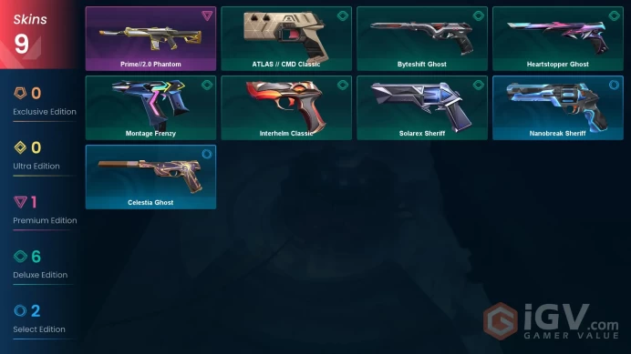 EU 9 skins | Prime//2.0 Phantom | ATLAS // CMD Classic | Solarex Sheriff | Byteshift Ghost | Montage Frenzy | Interhelm Classic | V0472