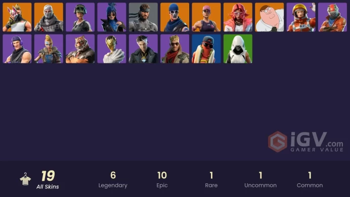 [PC/PSN] 19 skins | OG STW | Havoc | Trailblazer | Sub Commander | Drift | Valeria | Peter Griffin | Solid Snake | Nisha | Mission Specialist
