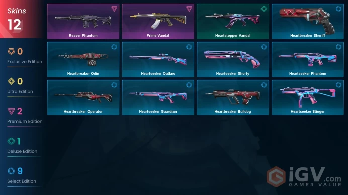 | NA | 12 SKINS | VALUE: 3550 VP | Prime Vandal | Reaver Phantom | RANKED READY | 23 LEVEL | INSTANT DELIVERY | FULL ACCESS | FXDEn |