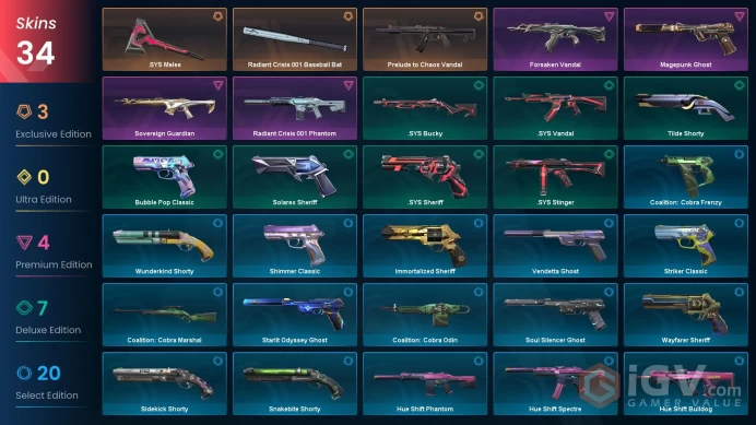 | AP | 2 KNIFE | 34 SKINS | VALUE: 12825 VP | Prelude to Chaos Vandal | RANKED READY | 255 LEVEL | INSTANT DELIVERY | FULL ACCESS | FYIIJ |