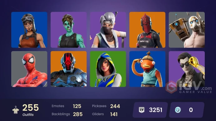 239 skins/full access/renee/andre/kerri commander/clutch/grind/heron stance hero/diamond pony/unchained ramirez